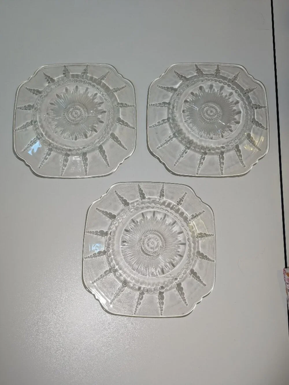 Set of 3 Vintage Federal Glass 